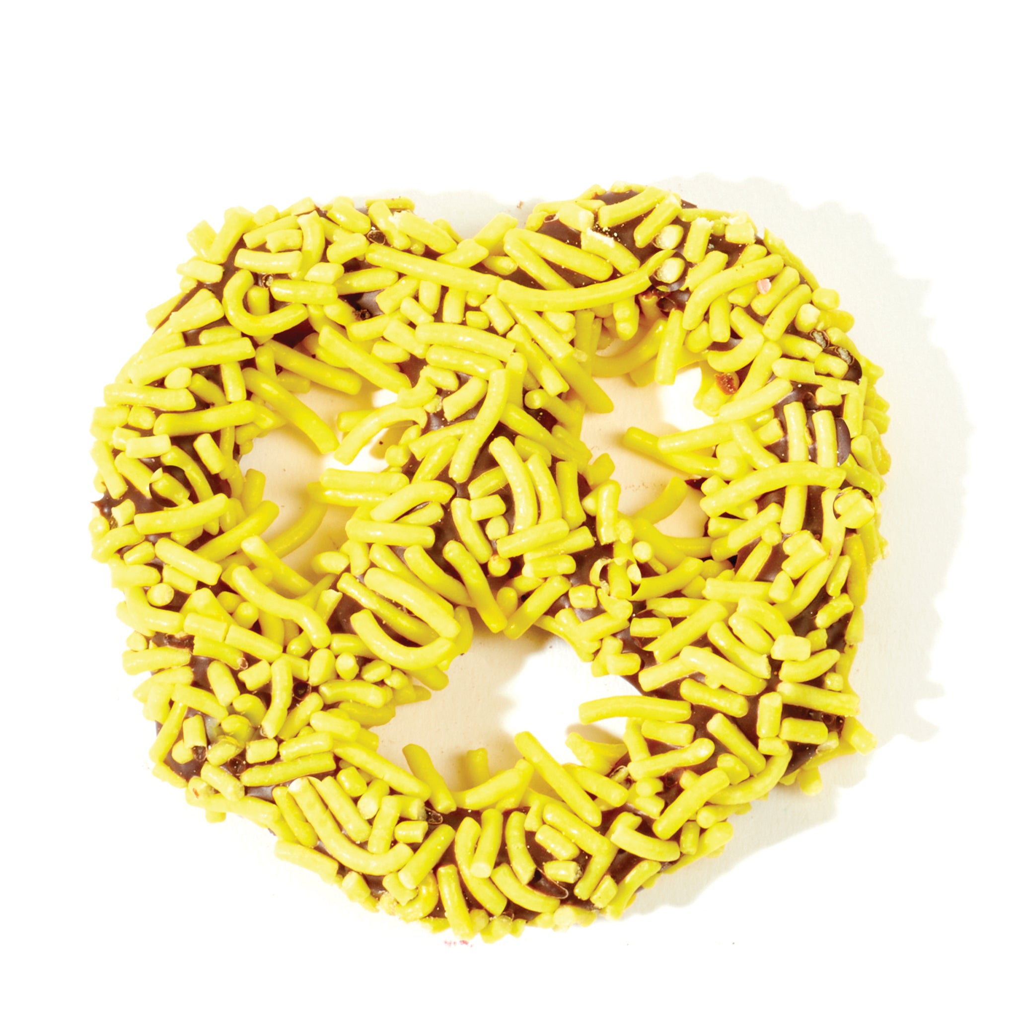 Chocolate Pretzel - Yellow Sprinkles