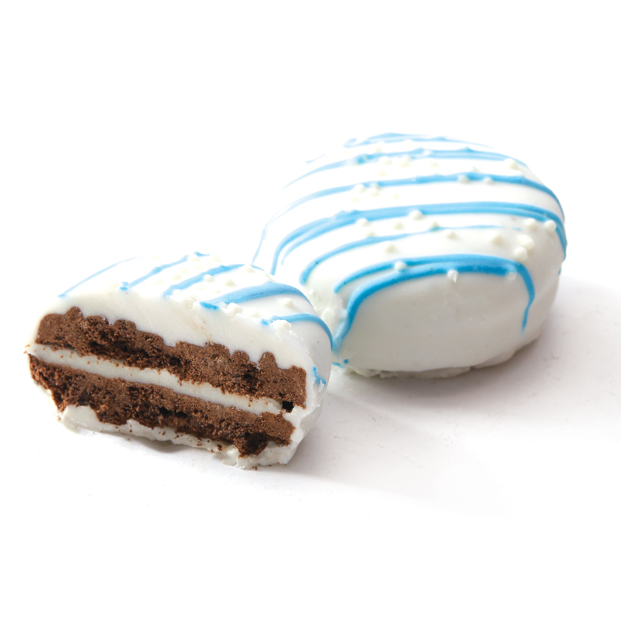 White Cookie Décorio – Blue Stringed w/non pareil