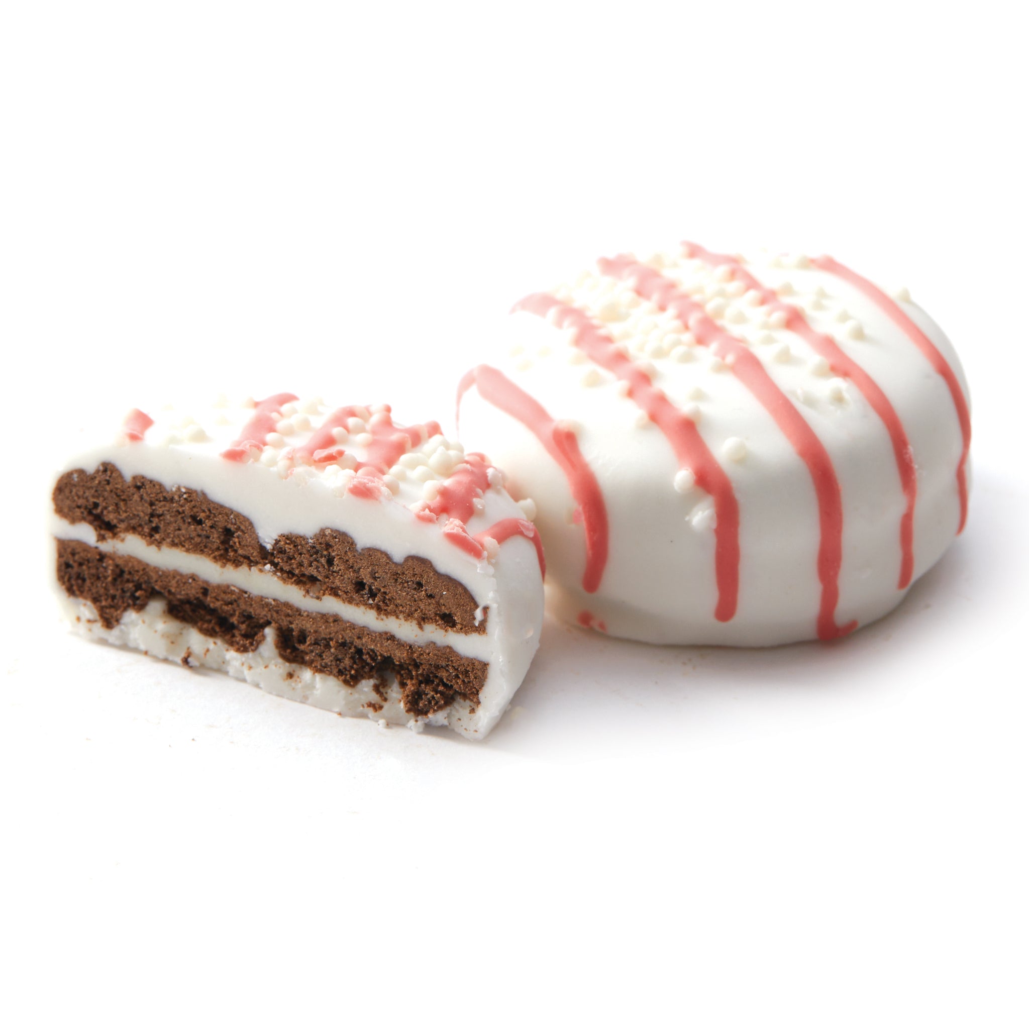 White Cookie Décorio – Pink Stringed w/non pareil