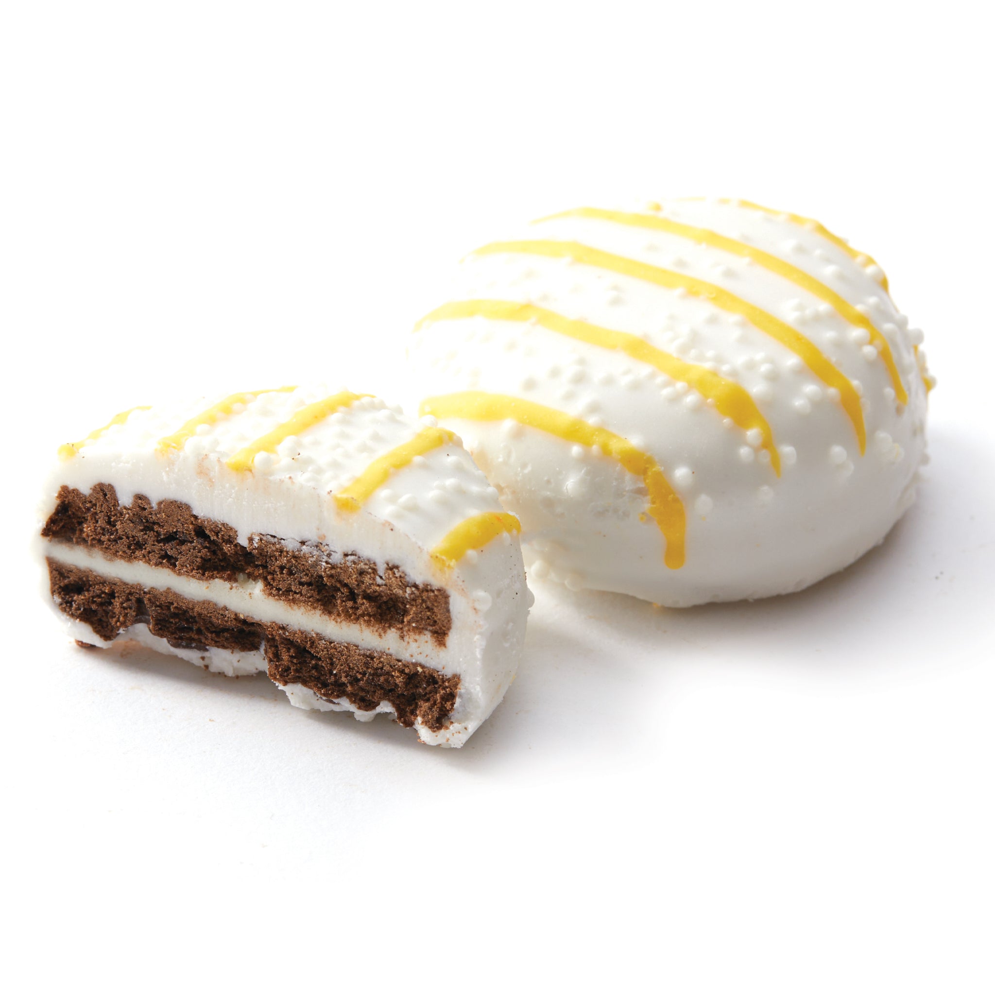 White Cookie Décorio – Yellow Stringed w/non pareil
